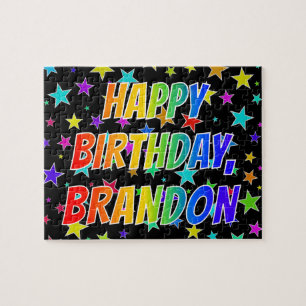 Puzzle "BRANDON" Nombre, Diversión "FELIZ CUMPLEAÑOS"