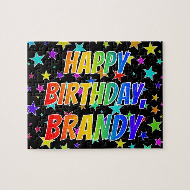 Puzzle "BRANDY" Nombre, Divertido "FELIZ CUMPLEAÑOS" (Horizontal)