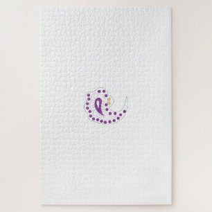 Puzzle Bransoletka z serduszkiem Style, Light Eggplant