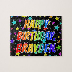 Puzzle "BRAYDEN" Nombre, Diversión "FELIZ CUMPLEAÑOS"