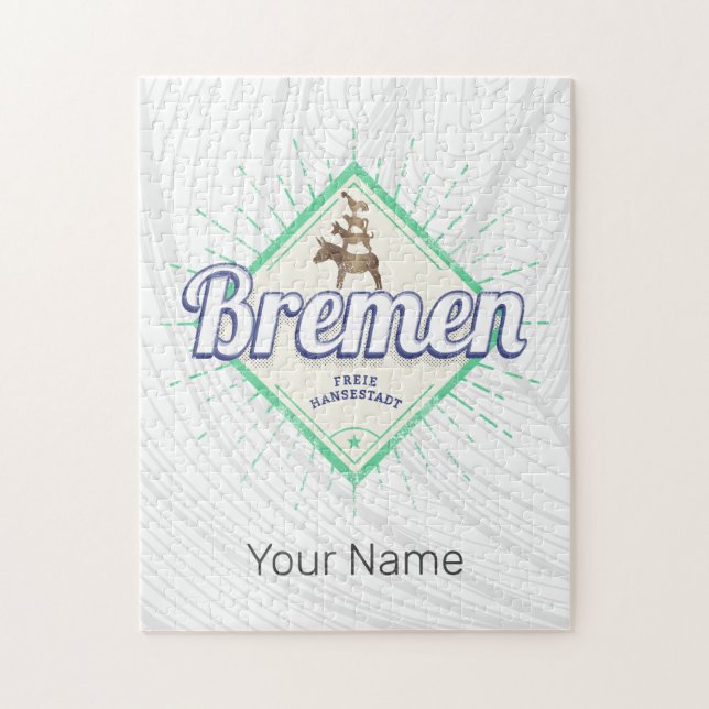 Puzzle Bremen City Alemania Ciudad Retro Ciudad Música Vi (Vertical)