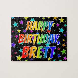 Puzzle "BRETT" Nombre, Diversión "FELIZ CUMPLEAÑOS"