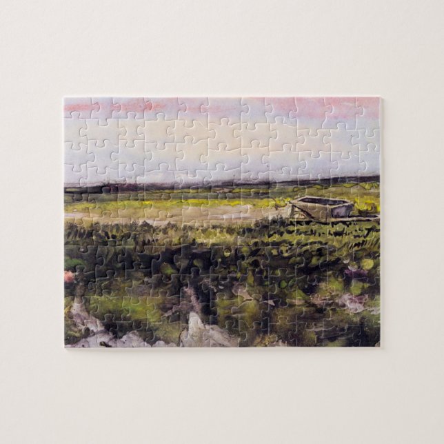 Puzzle Brezo con una carretilla de Vincent van Gogh (Horizontal)