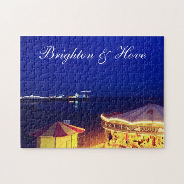 Puzzle Brighton y Hove Beach por la noche (Horizontal)