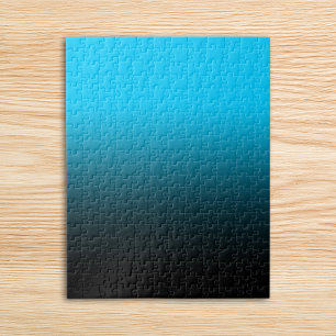 Puzzle Brillante Aqua Blue and Black Ombre
