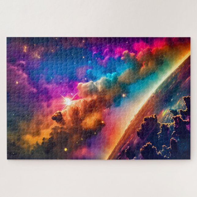 Puzzle Brillante cielo celestial arcoiris nublado univers (Horizontal)
