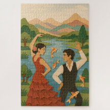 Brillante Collage de papel Flamenco