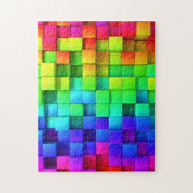 Puzzle Brillante Happy Resumen Neon Color Blocks Gift (Vertical)