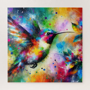 Puzzle Brillante Impresionista Colorido Hummingbird