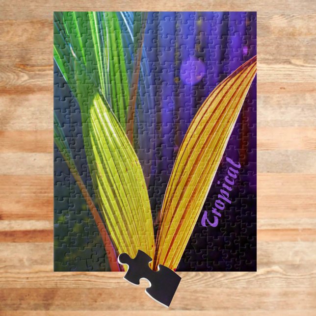 Puzzle Brillantes colores arcoiris palmas tropicales (Subido por el creador)
