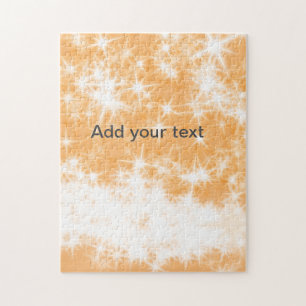 Puzzle Brillo de estrellas naranjas simples añade tu text
