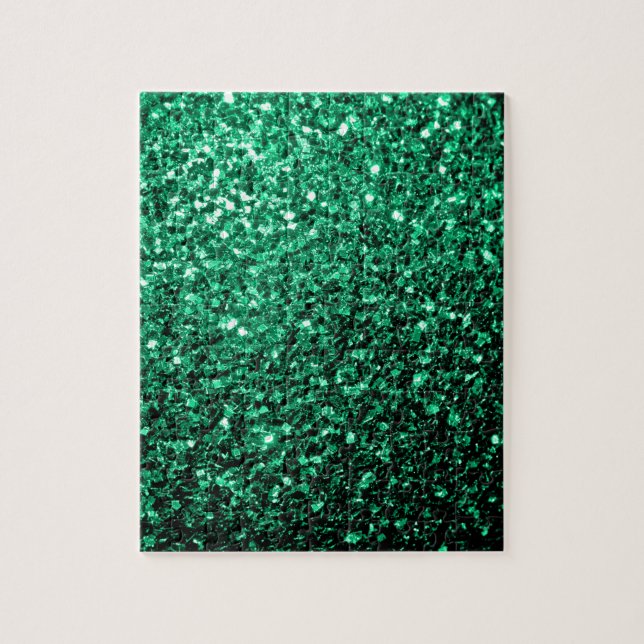 Puzzle Brillo falso verde esmeralda (Vertical)