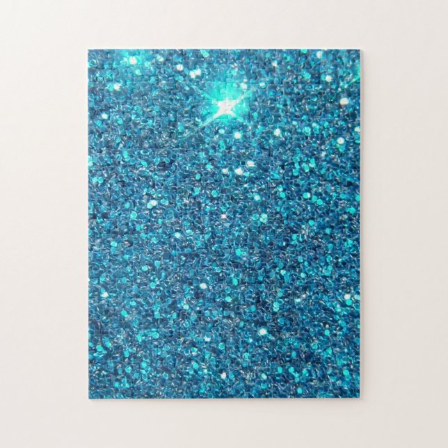 Puzzle Brillo Purpurina azul extravagante (Vertical)