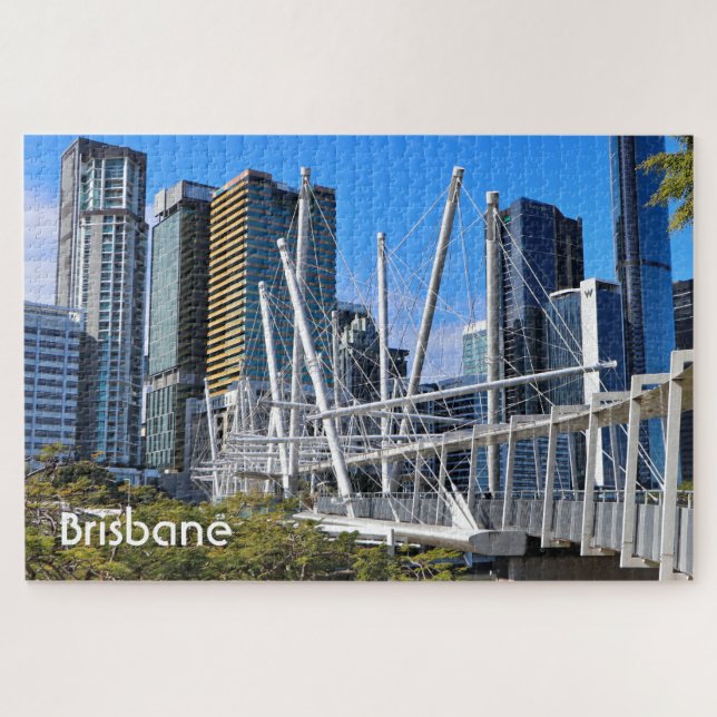 Puzzle Brisbane: puente Kurilpa y edificios (Horizontal)