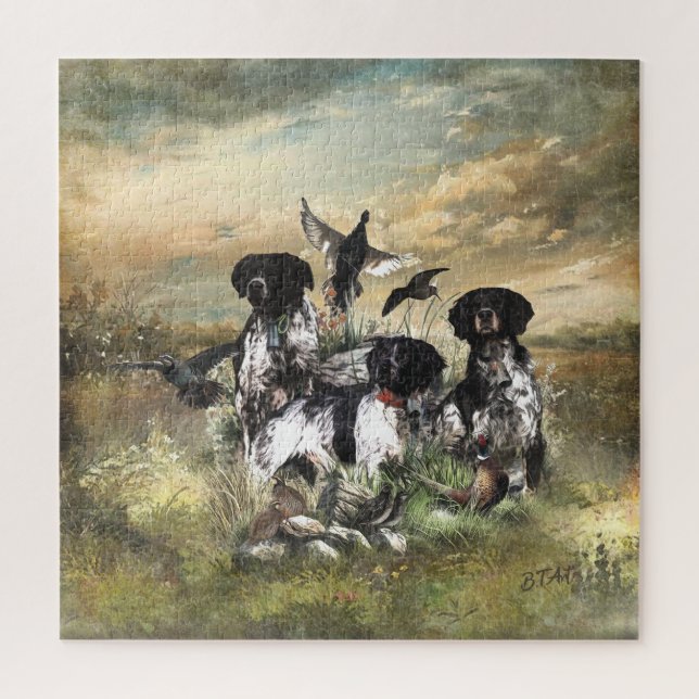 Puzzle Brittany Spaniel, pasión por las aves (Vertical)
