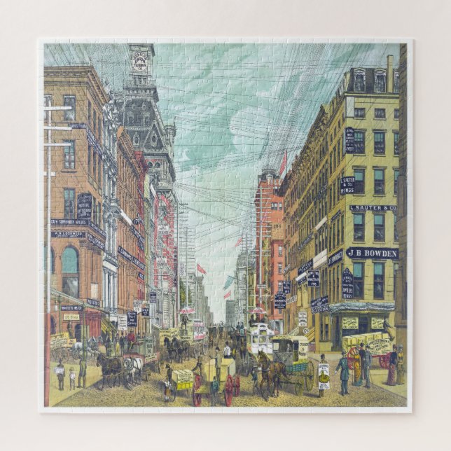 Puzzle Broadway Nueva York, alrededor de 1885 (Vertical)