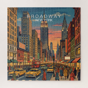 Puzzle Broadway Nueva York Viajes Arte Vintage