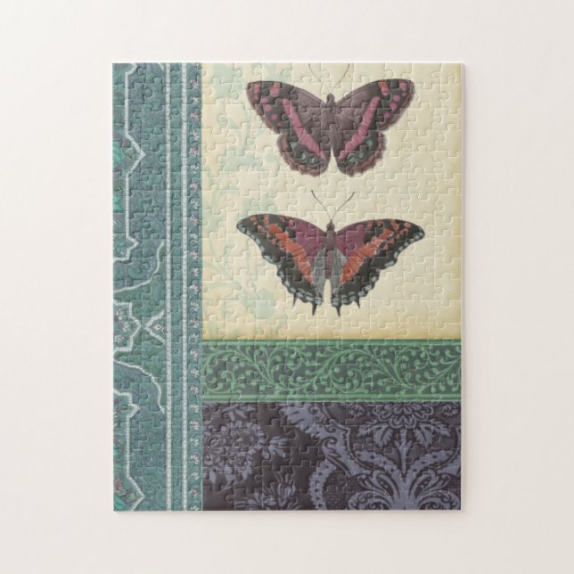 Puzzle Brocade decorativo de mariposa por Vision Studio (Vertical)