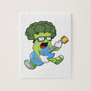 Puzzle Broccoli como músico con guitarra