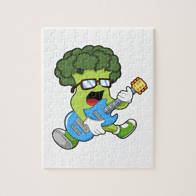 Puzzle Broccoli como músico con guitarra (Vertical)