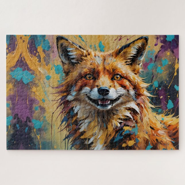 Puzzle Brote de pintura de Fox sonriente feliz (Horizontal)
