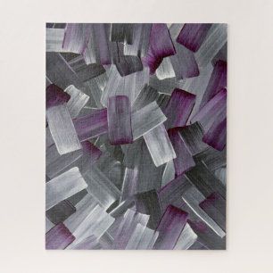 Puzzle Brotes de brotes abstractos en morado, negro y gri