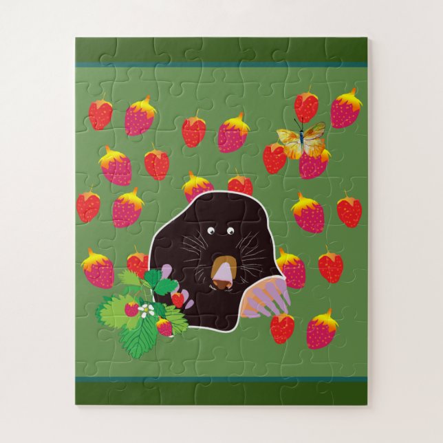Puzzle Browm Garden Mole Butterflies (Vertical)