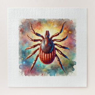 Puzzle Brown Dog Tick 080724AREF111 - Watercolor