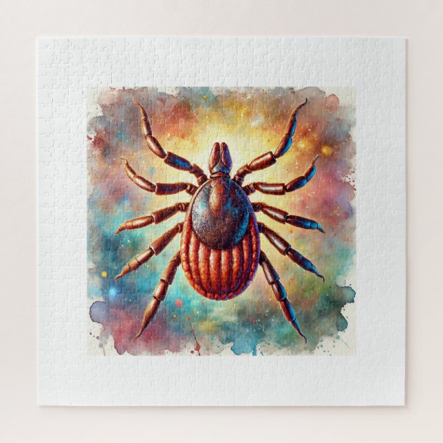 Puzzle Brown Dog Tick 080724AREF111 - Watercolor (Vertical)