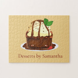 Puzzle Brownie de chocolate con helado de vainilla