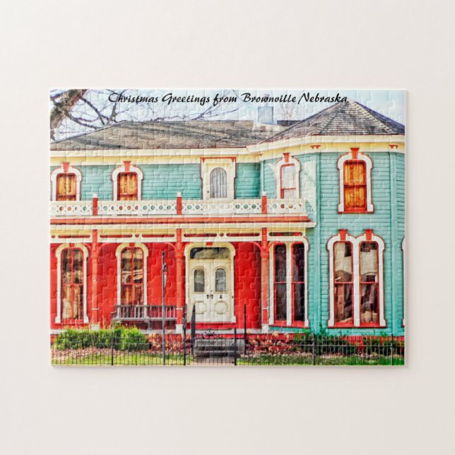 Puzzle Brownville Nebraska. Felicitaciones de Navidad (Horizontal)