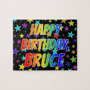 Puzzle "BRUCE" Nombre, Diversión "FELIZ CUMPLEAÑOS"