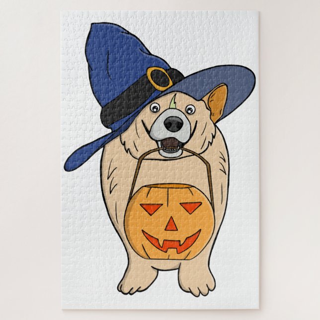 Puzzle Bruja de Calabaza Perro (Vertical)