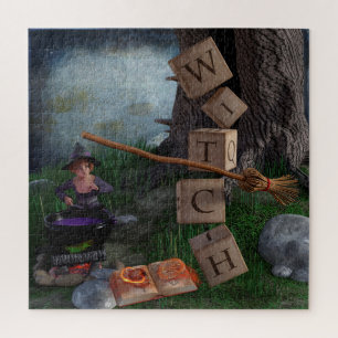 Puzzle Bruja de Halloween