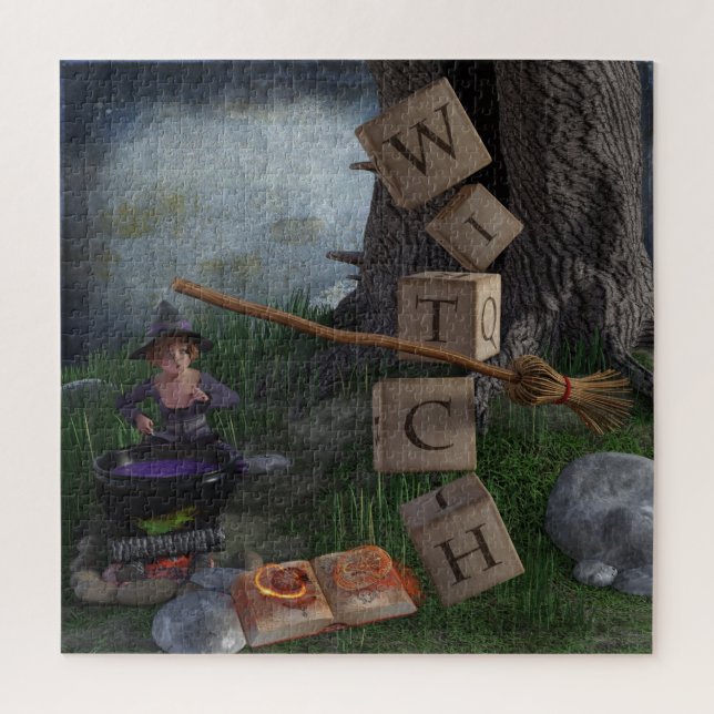 Puzzle Bruja de Halloween (Vertical)