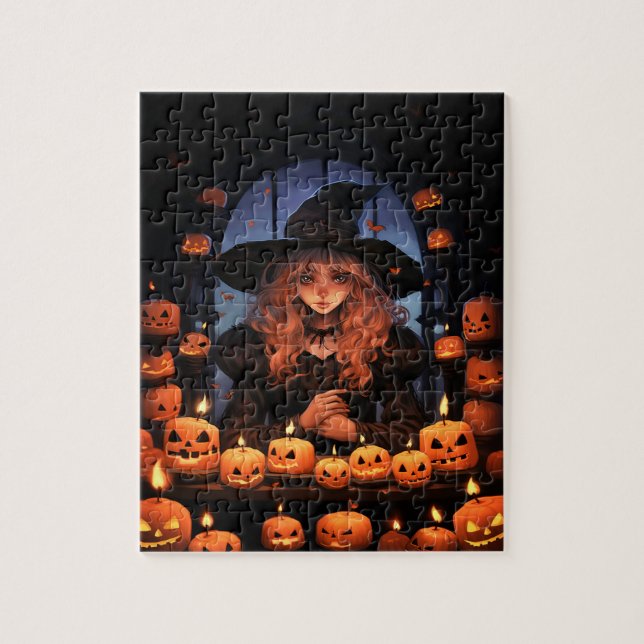 Puzzle Bruja de Halloween (Vertical)