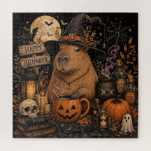 Bruja de Halloween Capybara Otoño Mágico