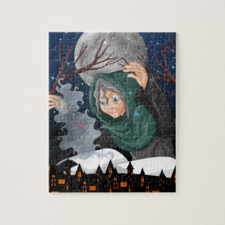 Puzzle Bruja espeluznante y casa embrujada Halloween🌙
