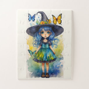 Puzzle Bruja suave y mariposas