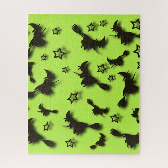 Puzzle Bruja voladora entre las estrellas en la noche de  (Vertical)