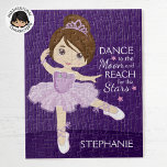 Puzzle Brunette Ballerina<br><div class="desc">Personalice el rompecabezas de Ballerina Multicultural. Por favor, revisa más de mis regalos personalizados de Ballerina.</div>