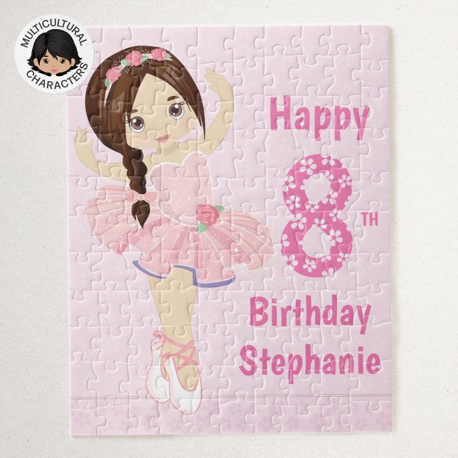 Puzzle Brunette Ballerina Happy Birthday (Subido por el creador)