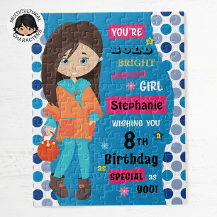 Puzzle Brunette Birthday Chica