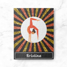 Brunette Chica Gymnast Gymnastics Gold Naranja Nom