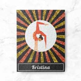Puzzle Brunette Chica Gymnast Gymnastics Gold Naranja Nom