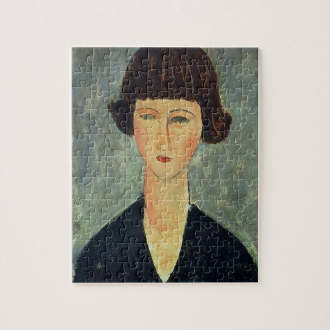 Puzzle Brunette joven, 1917 (aceite en lona) (Vertical)