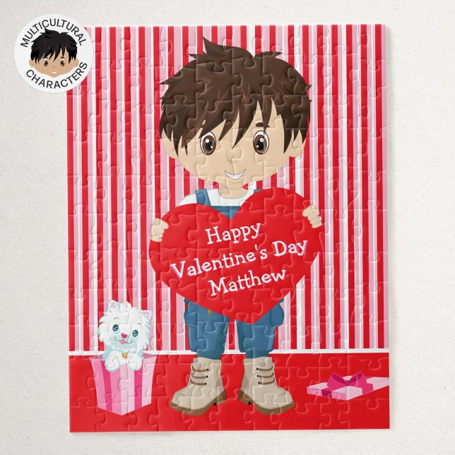 Puzzle Brunette Valentine Boy (Subido por el creador)