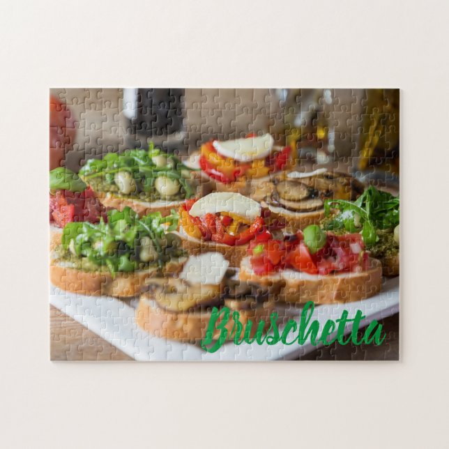 Puzzle Bruschetta Antipasti con frijol y arugula, (Horizontal)