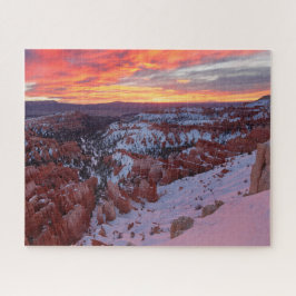 Puzzle Bryce Canyon National Park at Sunrise in Winter