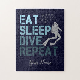 Puzzle Buceo Scuba Comer Sueño Buceo Repetir diciendo